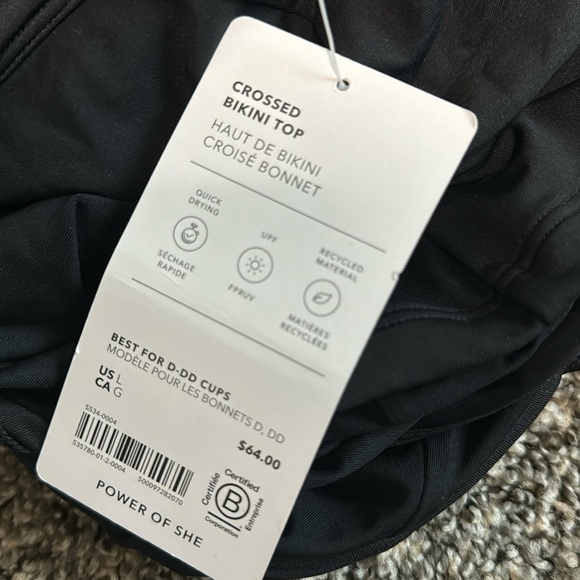 NWT! Athleta Black Crossed Bikini Top D-DD - Multiple Sizes💙 - Picture 7 of 9